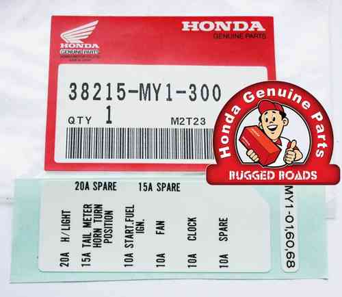 OEM Honda Decal - Fusebox - (RD07/07A) (1993 - 03)