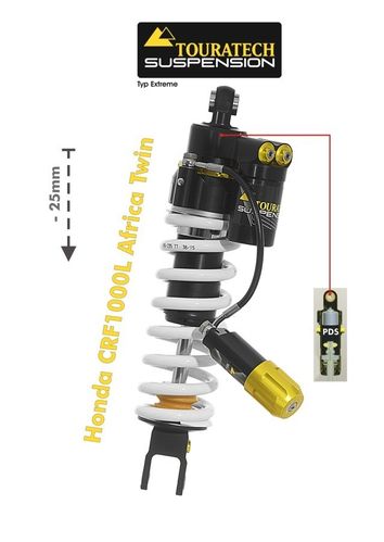 Touratech Suspension Lowering Shock (-25 mm) Extreme