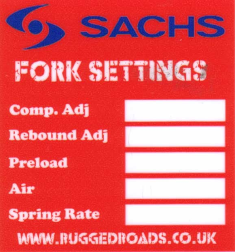Sachs Fork Settings