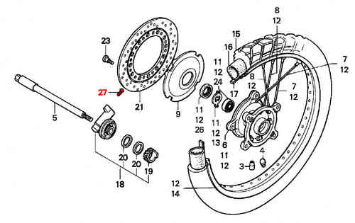 OEM Honda Speedo Cable Screw, Oval, 5X20 - RD03/04/07/07A (1988 - 03)