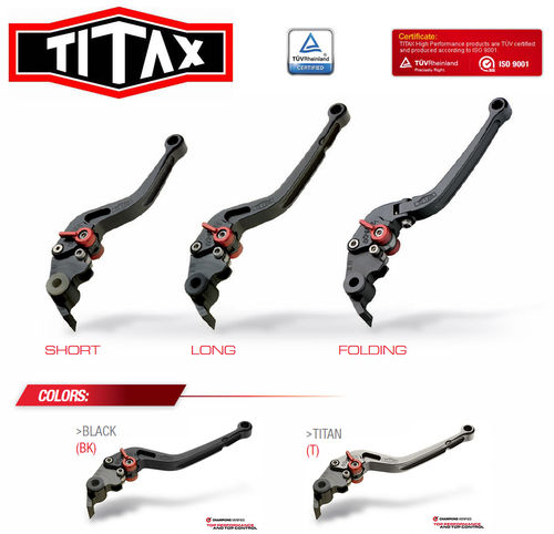 Titax GP Clutch Lever - Black - Short - Folding