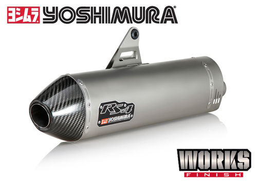 Yoshimura RS-4 Stainless Steel 'Works Finish' Carbon End Cap Slip-On Silencer