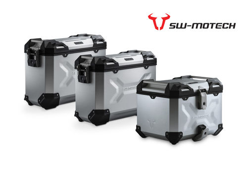 SW Motech TRAX Adventure set luggage. Silver for Honda CRF1000 Africa Twin (2016>)