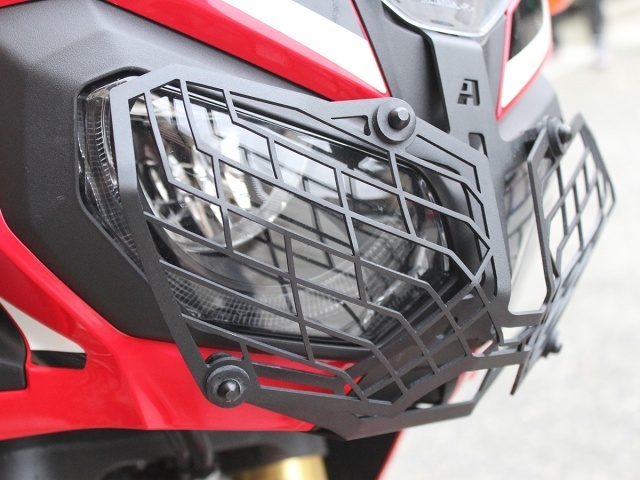 Black AltRider AT16-2-1104 Stainless Steel Mesh Headlight Guard for the Honda CRF1000L Africa Twin 