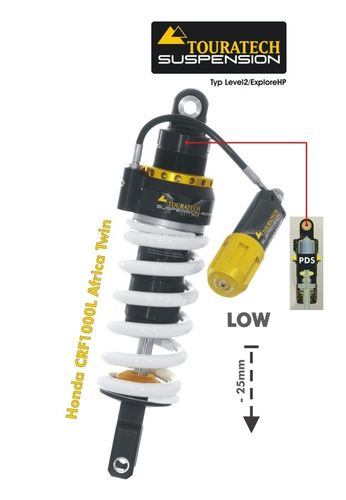 Touratech Suspension Lowering Shock (-25 mm) Explore HP/PDS