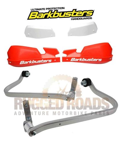 Barkbusters Kit - Hardware + VPS Guards - BMW F650GS/Dakar, G650GS/Sertao - Red/White