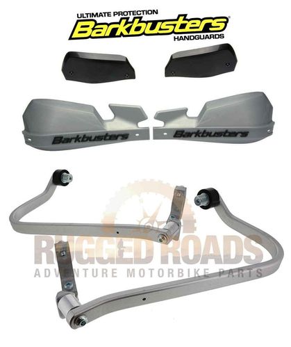 Barkbusters Kit - Hardware + VPS Guards - BMW F650GS, F800GS, R1200GS/A - Silver/Black