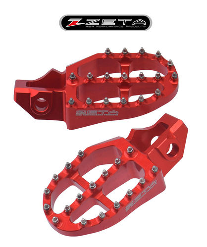 ZETA Machined Aluminium Footpegs RED - CRF300L / CRF300 Rally