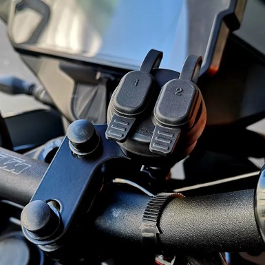 Touratech Dual USB Socket - Mounts On Handlebar Clamp