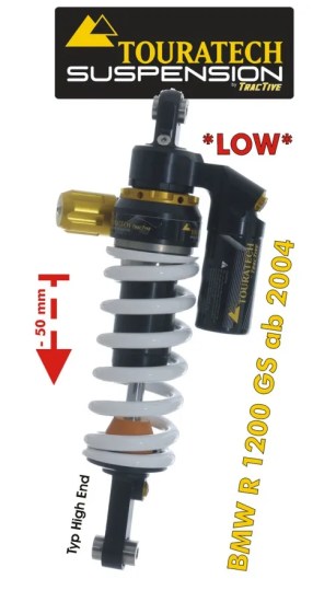 Touratech Suspension Lowering Shock (-50 Mm) For BMW R1200GS (2004-2012) Type *High End*