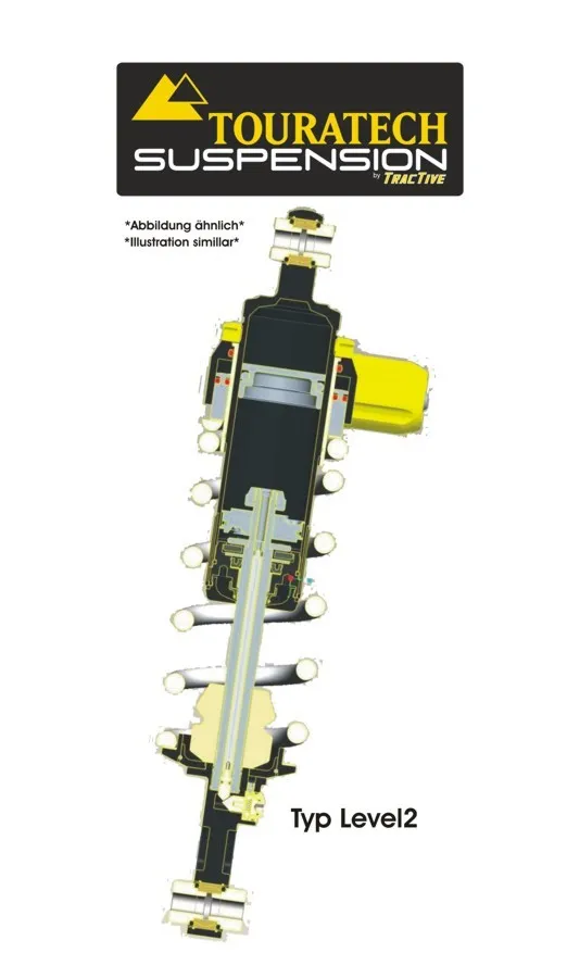 Touratech Suspension *Rear* Shock Absorber For BMW R1200GS (2004-2012) Type *Level2* - Image 2