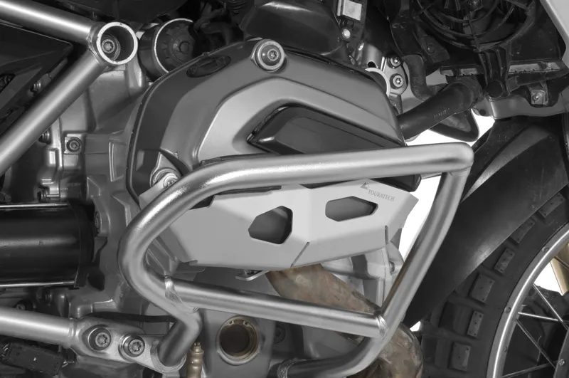 Pair Of Cylinder Head Guards For OEM BMW Crash Bars - Silver - BMW R1200GS/A (LC) - Image 4