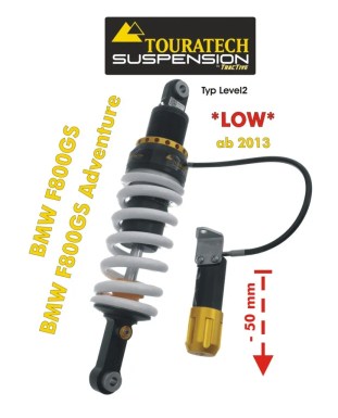 Touratech Lowering Shock (-50 Mm) - BMW F800GS/A From 2013 - Level2 Explorehp