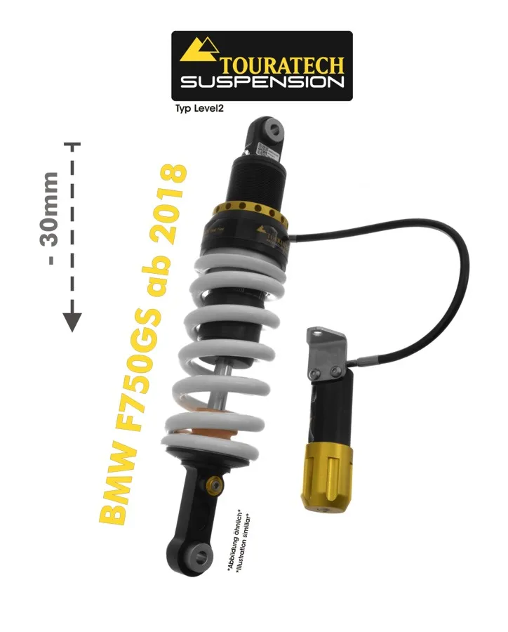 Touratech Suspension Lowering Shock -30 Mm For BMW F750GS Ab 2018 Type Level2