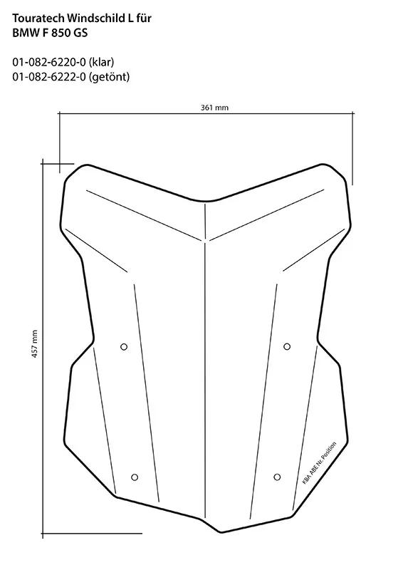 Windscreen, L, Tinted, For BMW F850GS / F850GS Adventure - Image 3