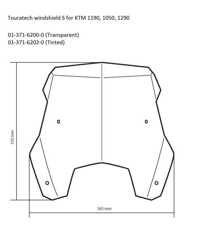 Windscreen, S, Tinted, - KTM 1050 Adv, 1090 Adv, 1190 Adv, 1290 Super Adv - Image 3