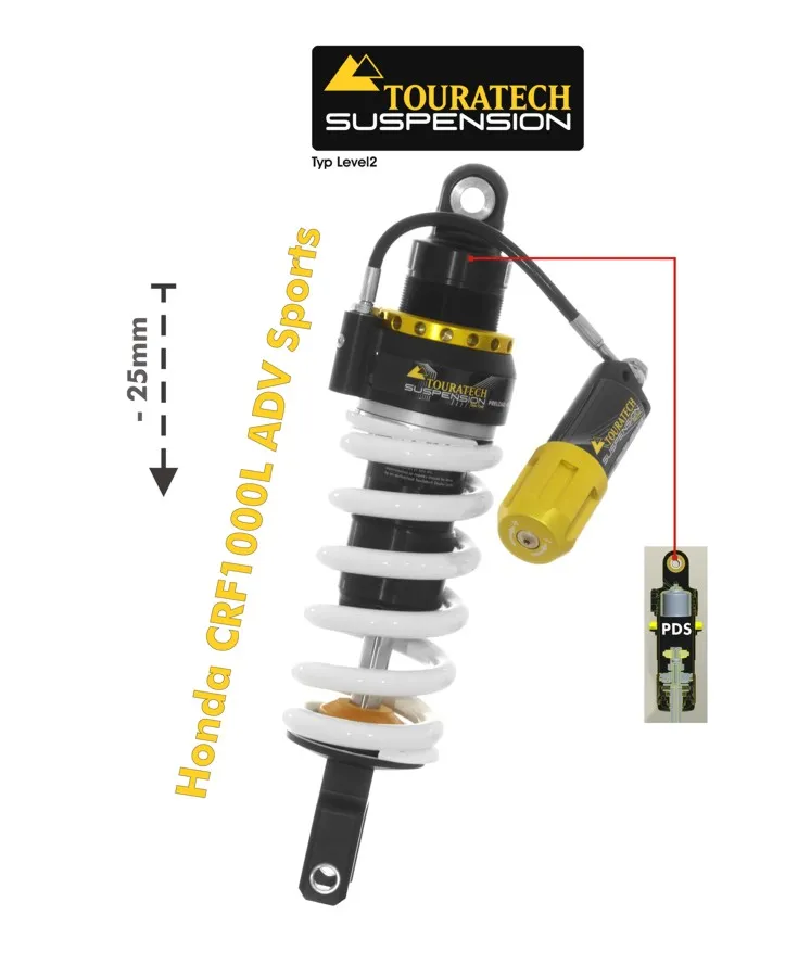 Touratech Lowering Shock (-25 Mm) – Honda CRF1000L Adv Sport – Explore HP/PDS