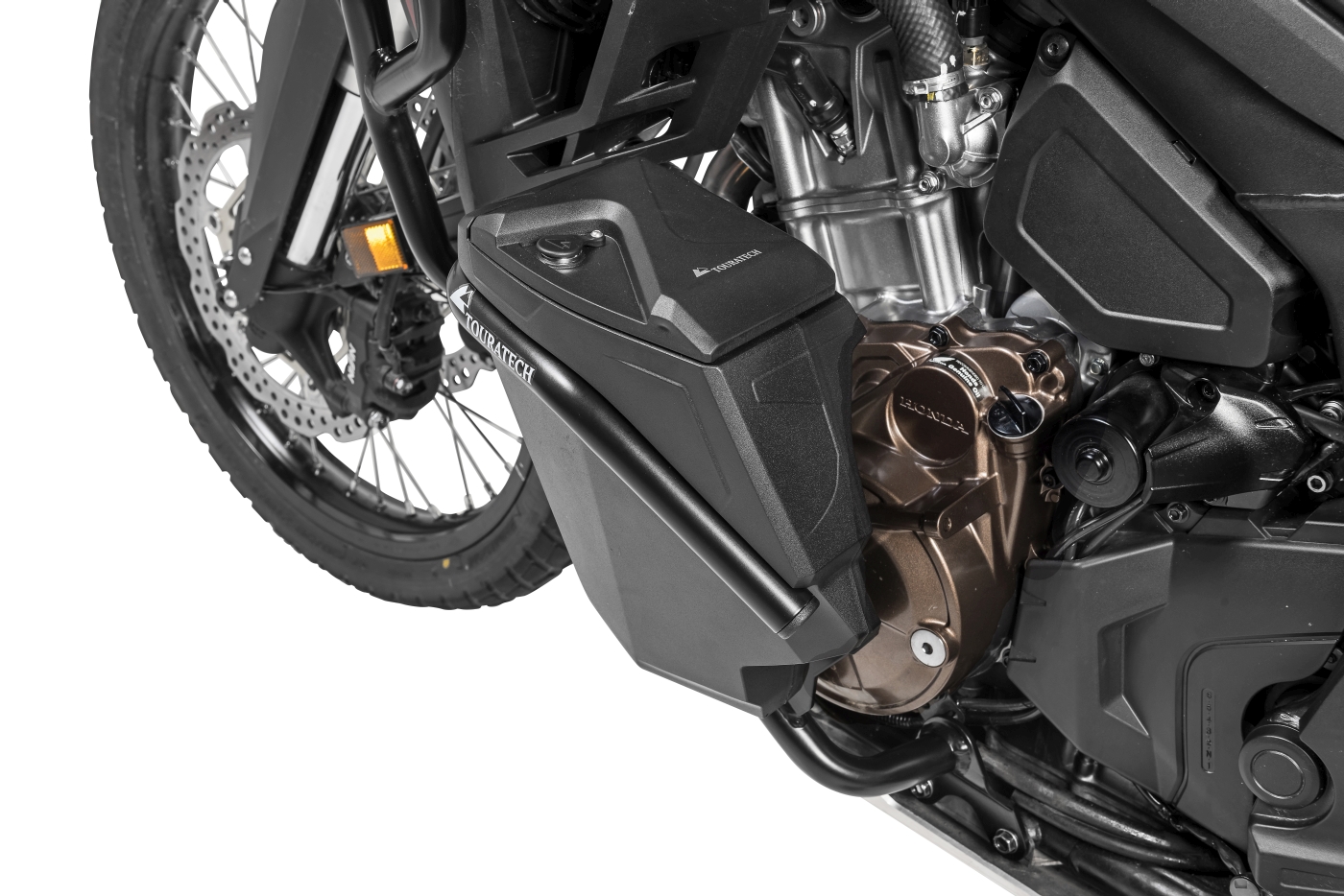 Lower Crash Bar + Integrated Toolbox - Left Side - Black - Honda CRF1100L/Advs
