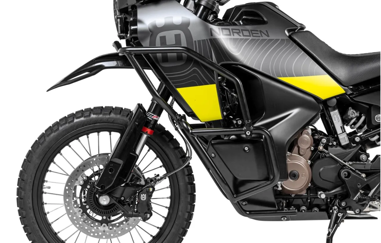 Touratech Stainless Steel Fairing Crash Bar - Black Norden 901 - Image 2