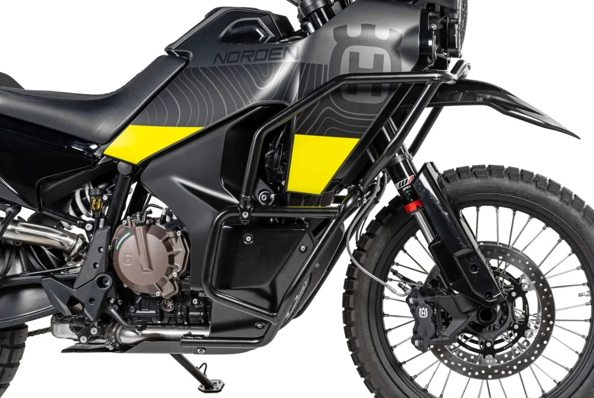 Touratech Stainless Steel Fairing Crash Bar - Black Norden 901 - Image 4