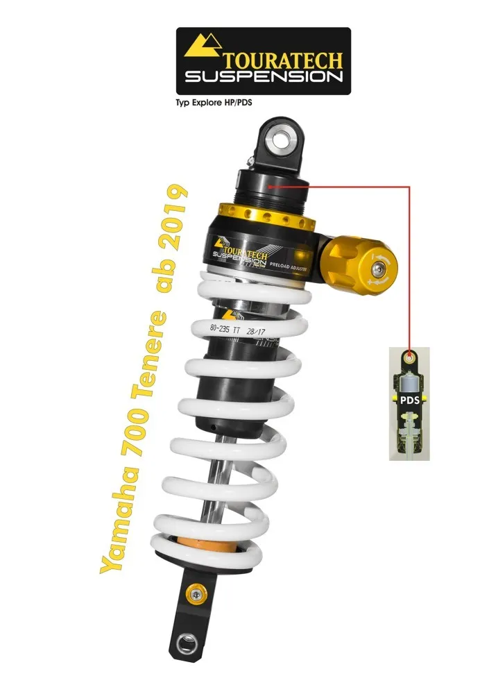 Touratech Suspension Shock Absorber For Yamaha 700 Tenere From 2019 Type Explore HP/PDS