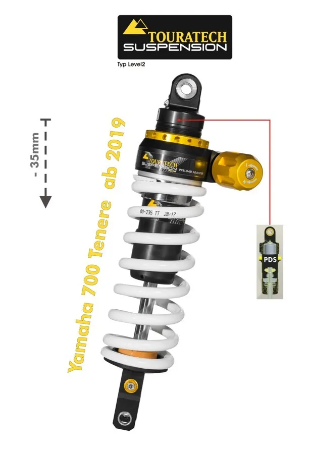 Touratech Lowering Shock (-35 Mm) – Yamaha 700 Tenere – Explore HP/PDS
