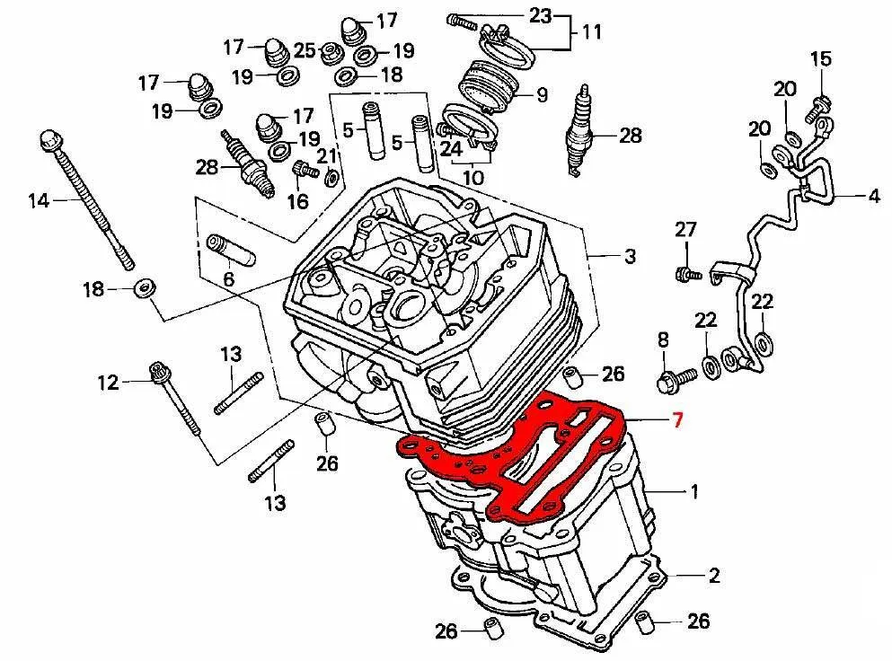 OEM Honda Gasket, Cylinder Top - XRV650 RD03 (1988 - 89) - Image 2