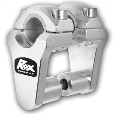 Rox Risers - Pivoting 2" Rise For 22Mm And 28Mm Handlebars - SILVER - Clearance