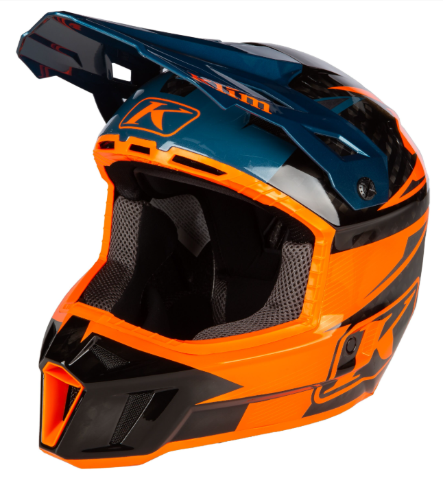 KLIM F3 Carbon Pro Off-Road Helmet ECE - STRIKER PETROL ORANGE