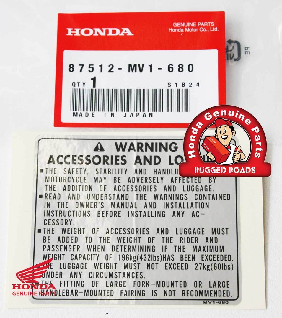 OEM Honda Decal - Accessories And Loading