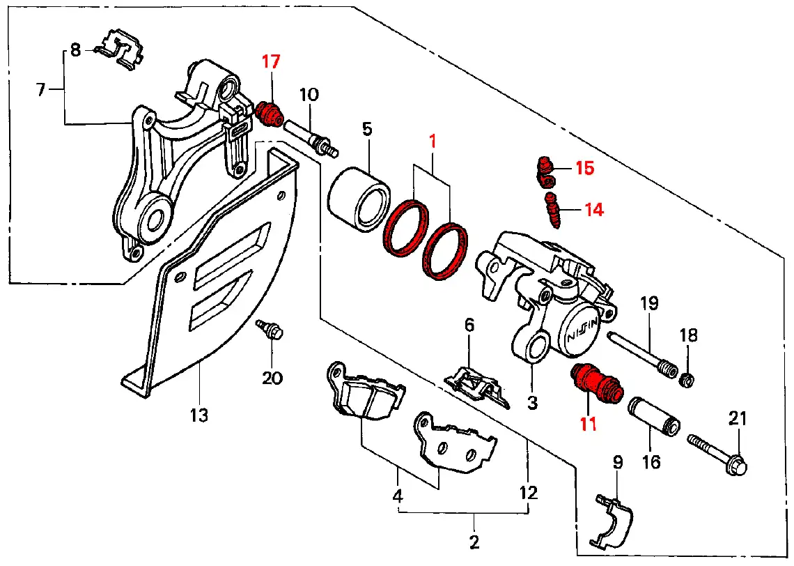 Full Seal Rebuild Kit For Rear Caliper XRV750
