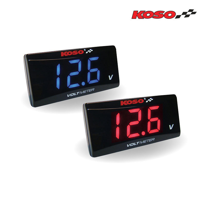 Koso Super Slim Volt Meter - Blue Or Red