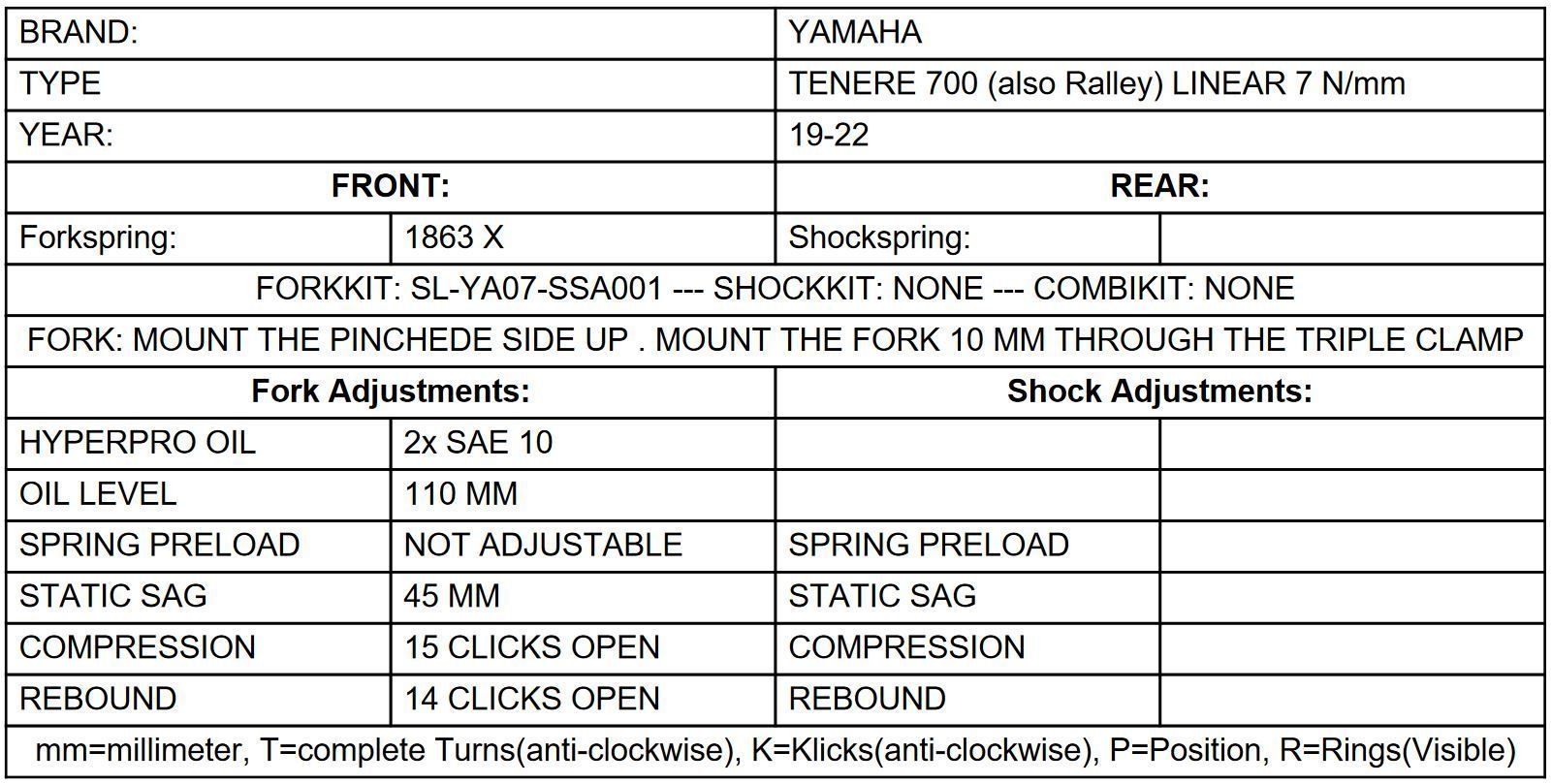 Touratech Fork Springs LINEAR - 7N/Mm - Tenere 700 - Image 3