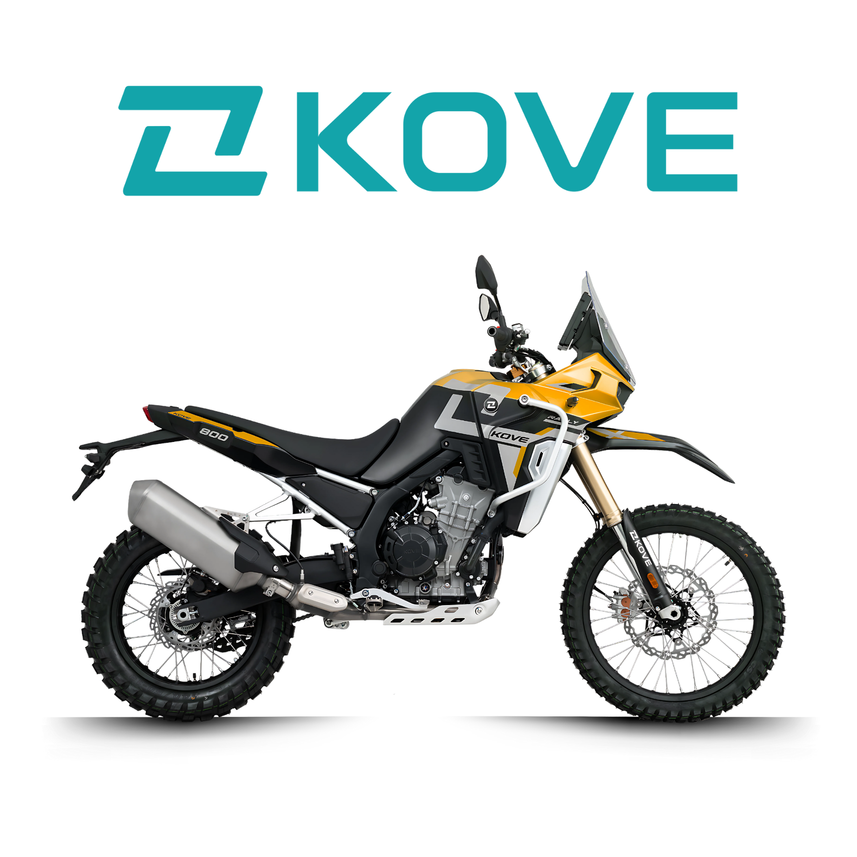 Image of the KOVE moto 800x Rally Motorcycle in gold