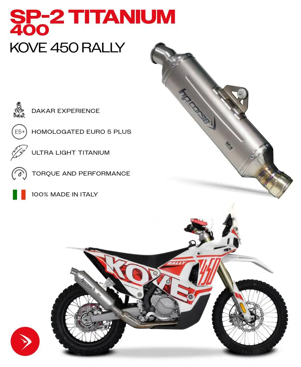 HP Corse SP-2 400 Titanium Silencer - KOVE 450 Rally - Image 2