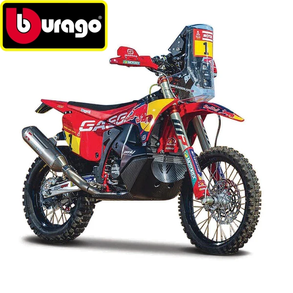 Burago 1/18 scale model of the GasGas 2023 RX450 Dakar Race Bike