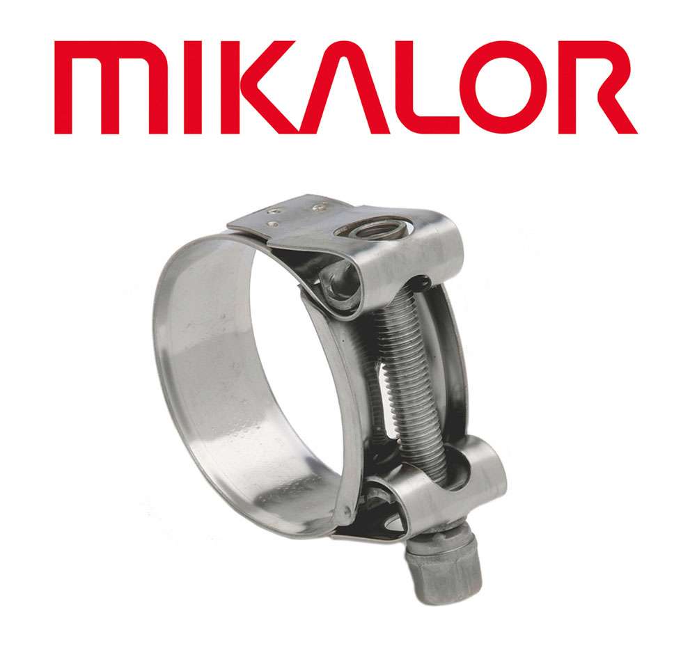 a stainless steel clamp shaped to go around a tube