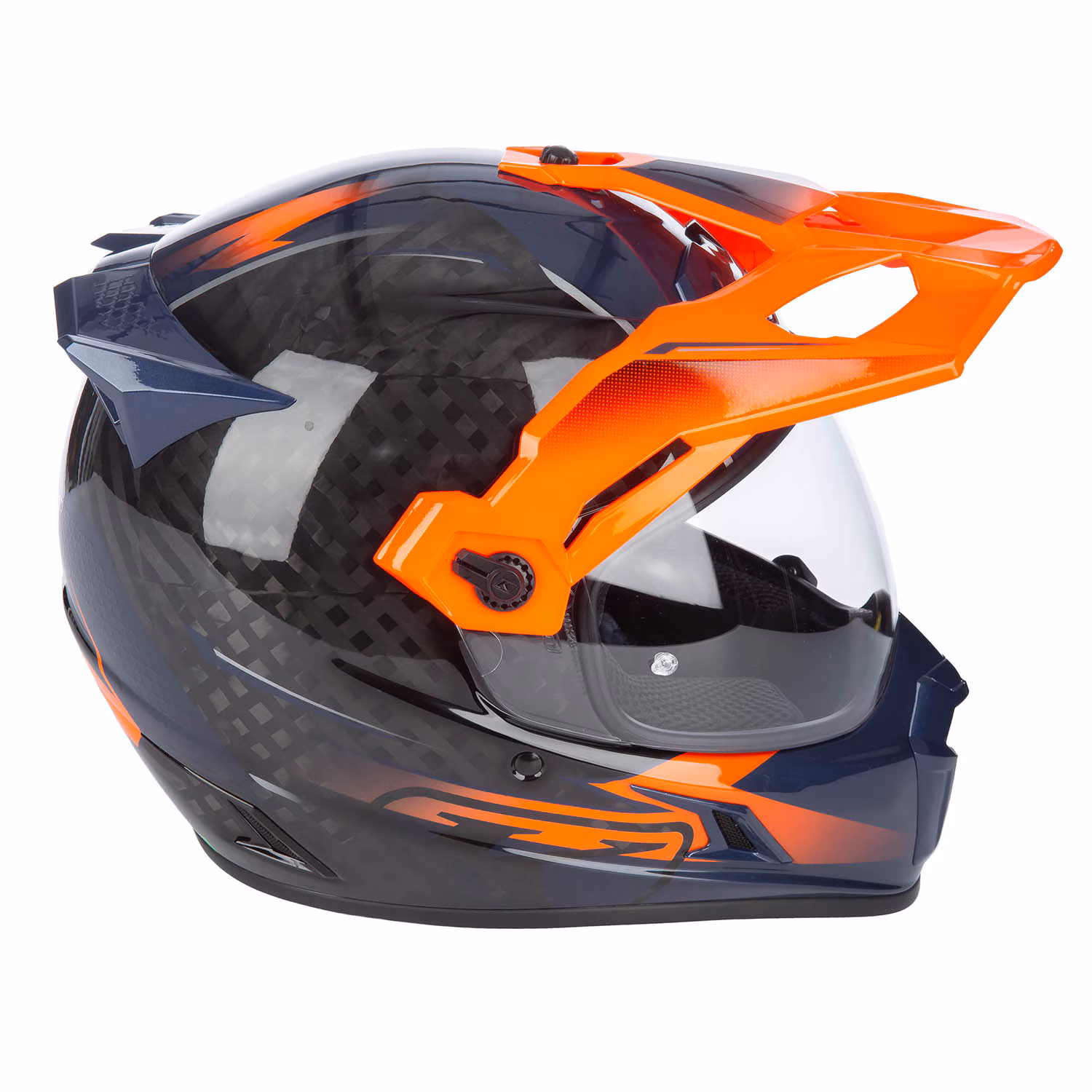KLIM Krios PRO Helmet ECE - ECHO MATTE BLACK STRIKING ORANGE PETROL - Image 4