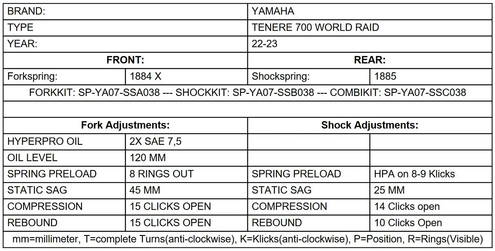 Touratech Progressive Springs – Front & Rear Yamaha Tenere 700 World Raid & Extreme – 2019-2024 - Image 5