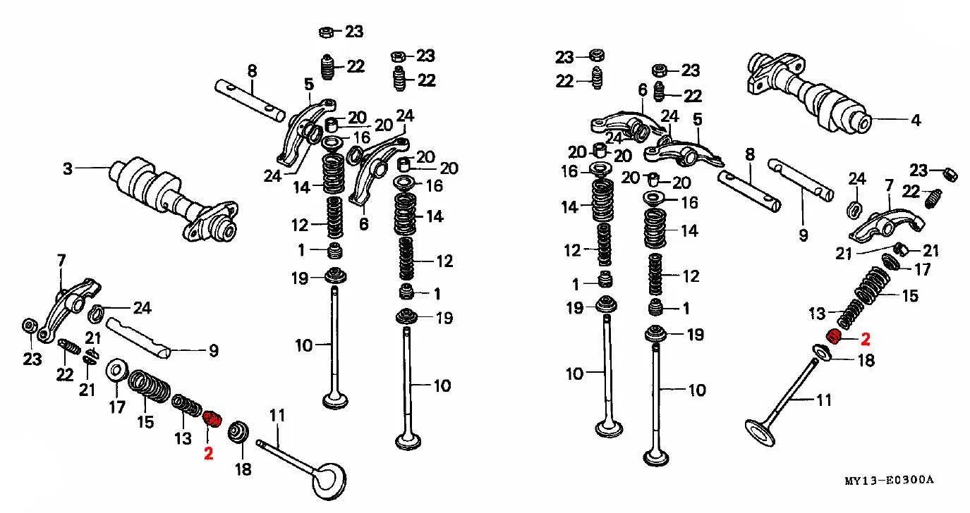 Exhaust Valve Stem Seals - XRV Africa Twin RD03/04/07/07A - Image 2