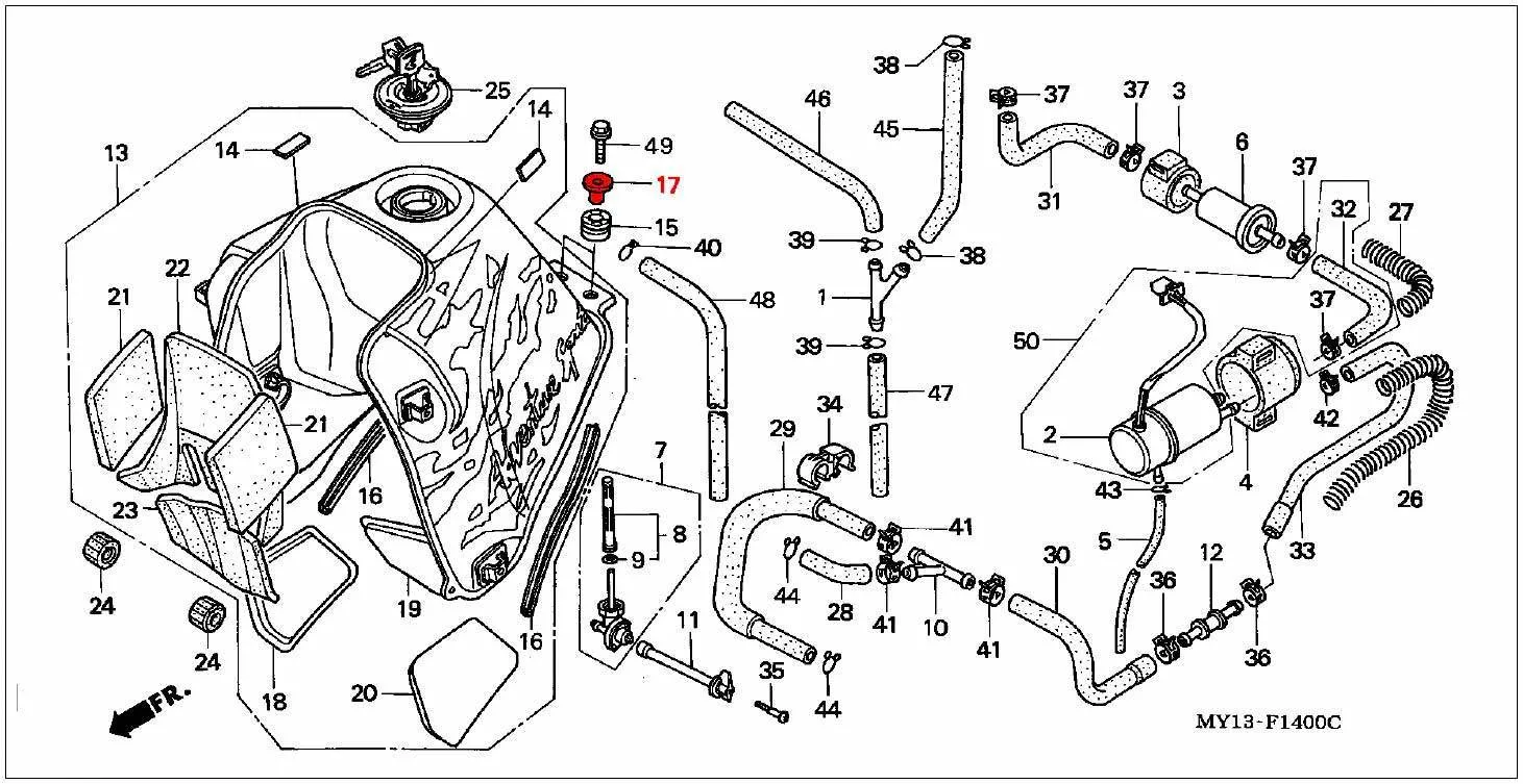 OEM Honda Collar, Fuel Tank Mounting - RD07/07A (1993 - 03) - Image 2