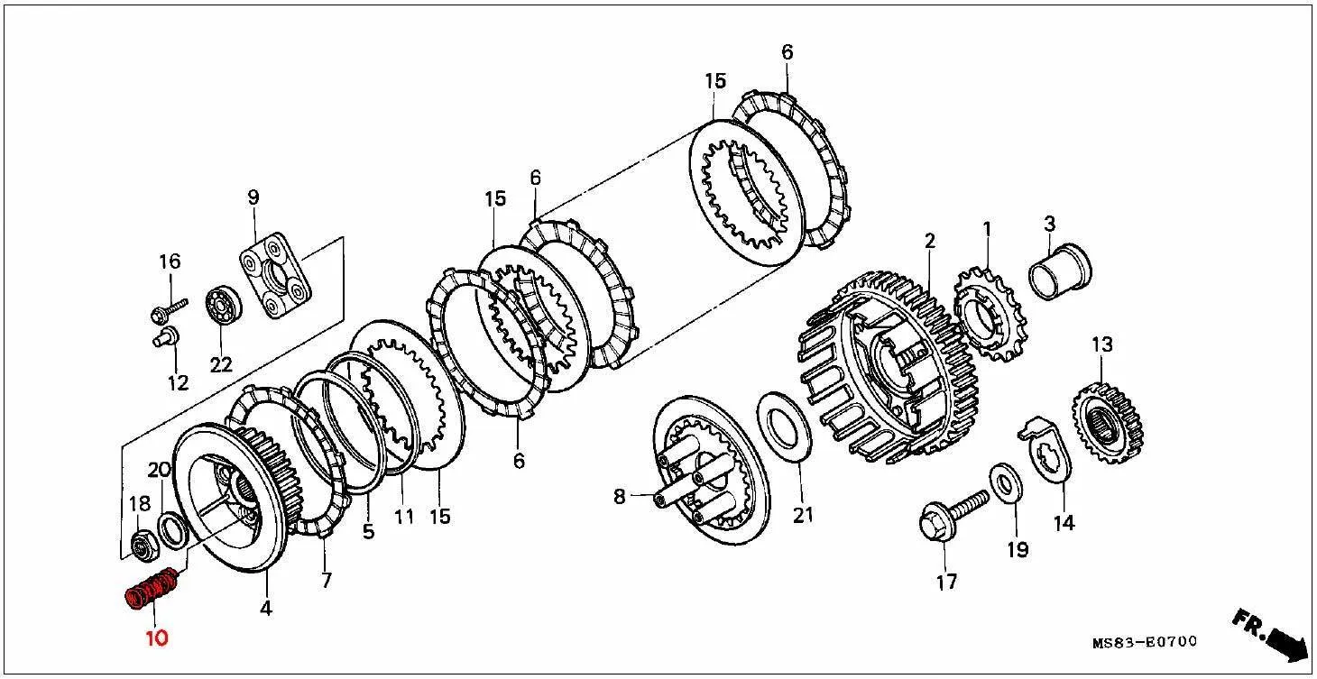OEM Honda Clutch Spring Set - RD03 (1988 - 89) - Image 2