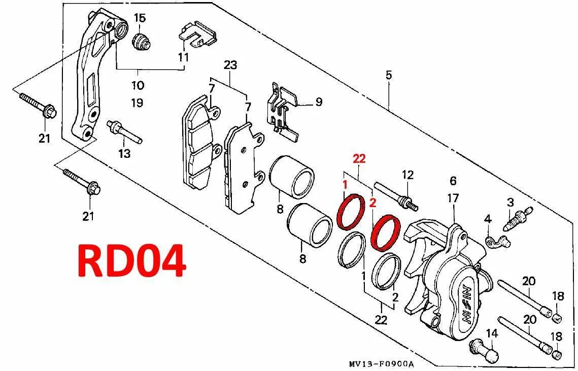 Brake Caliper FRONT Piston Seal Kit - XRV750 Africa Twin RD04/07/07A - Image 3