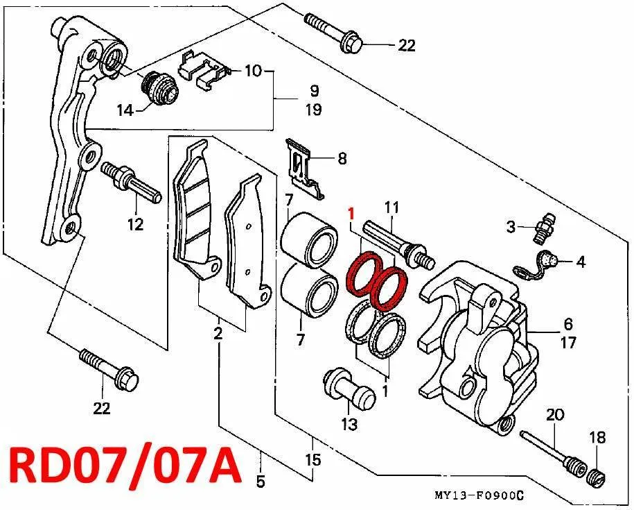 Brake Caliper FRONT Piston Seal Kit - XRV750 Africa Twin RD04/07/07A - Image 2