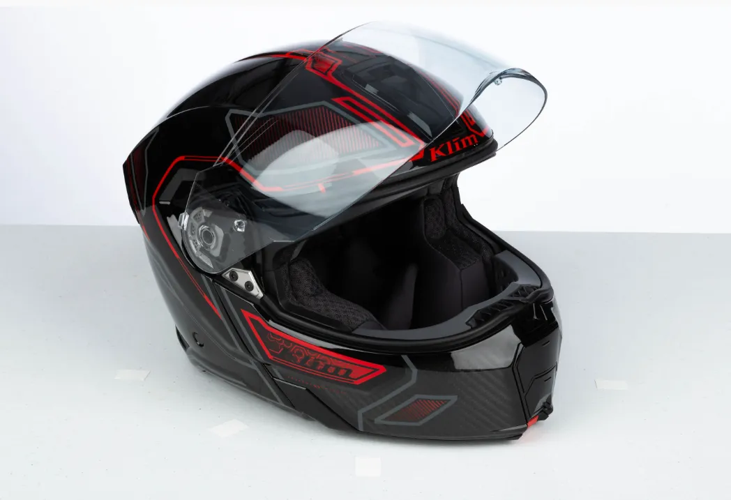 KLIM GT1 Expedition Helmet ECE - ENCRYPTED GLOSS BLACK REDROCK - Image 5