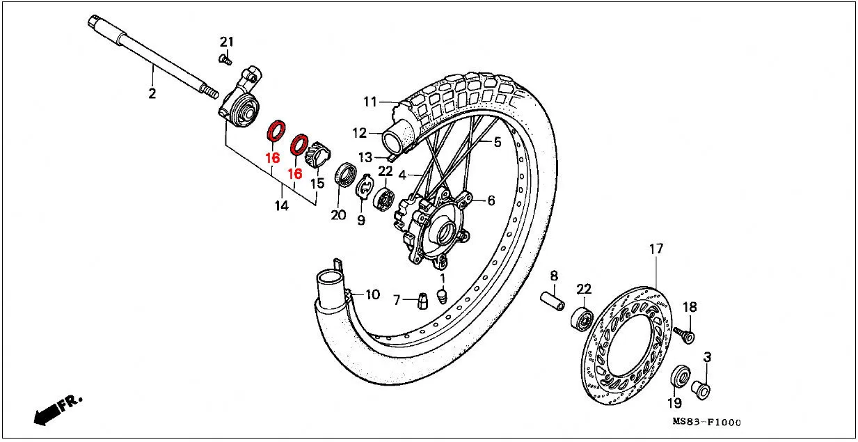 OEM Honda Washer, Speedometer Gear - RD03 (1988 - 89) - Set Of 2 -