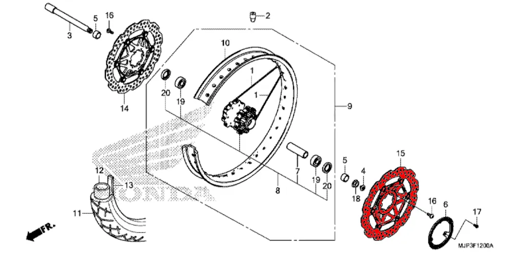 OEM Honda LEFT Front Brake Disc - CRF1000 (2016>) - Image 2