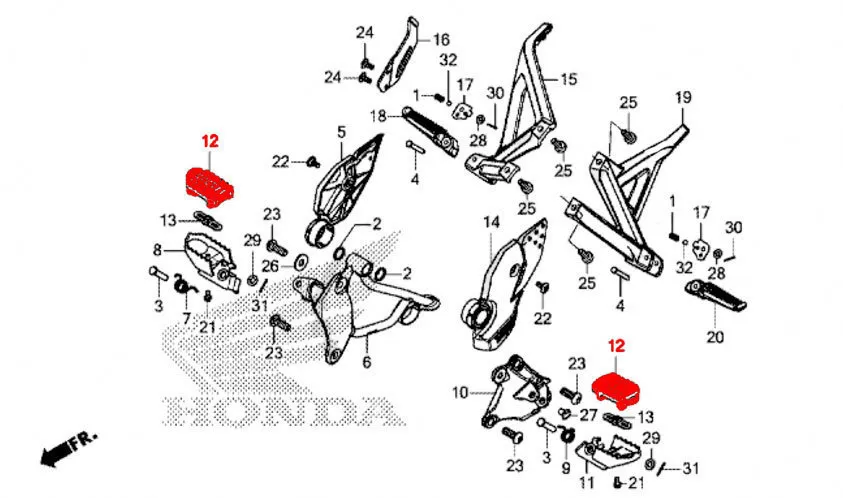 OEM Honda Footpeg Rubber - CRF1000 / CRF1100 (2018 >) - Image 2