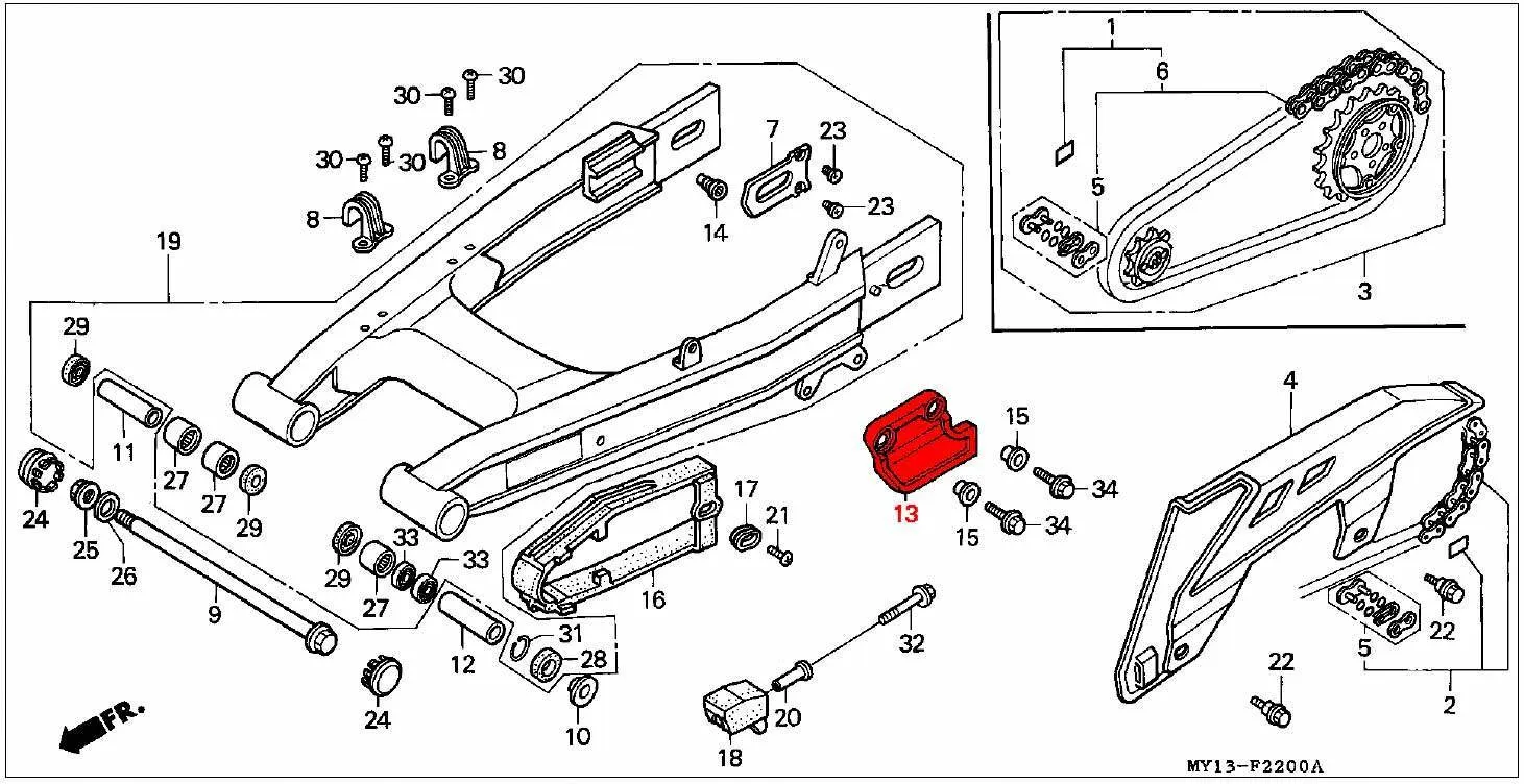 OEM Honda Chain Guard Lower - RD03/04/07/07A (1988 - 03) - Image 2