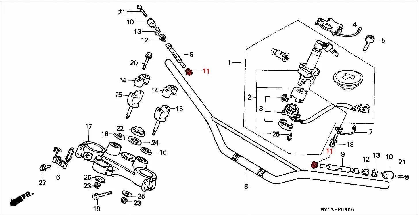 OEM Honda Handlebar Weight, Rubber A - RD04/07/07A (1990 - 03) - Image 2